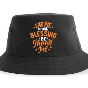 Eat Pie Count Blessing Be Thankful Sustainable Bucket Hat