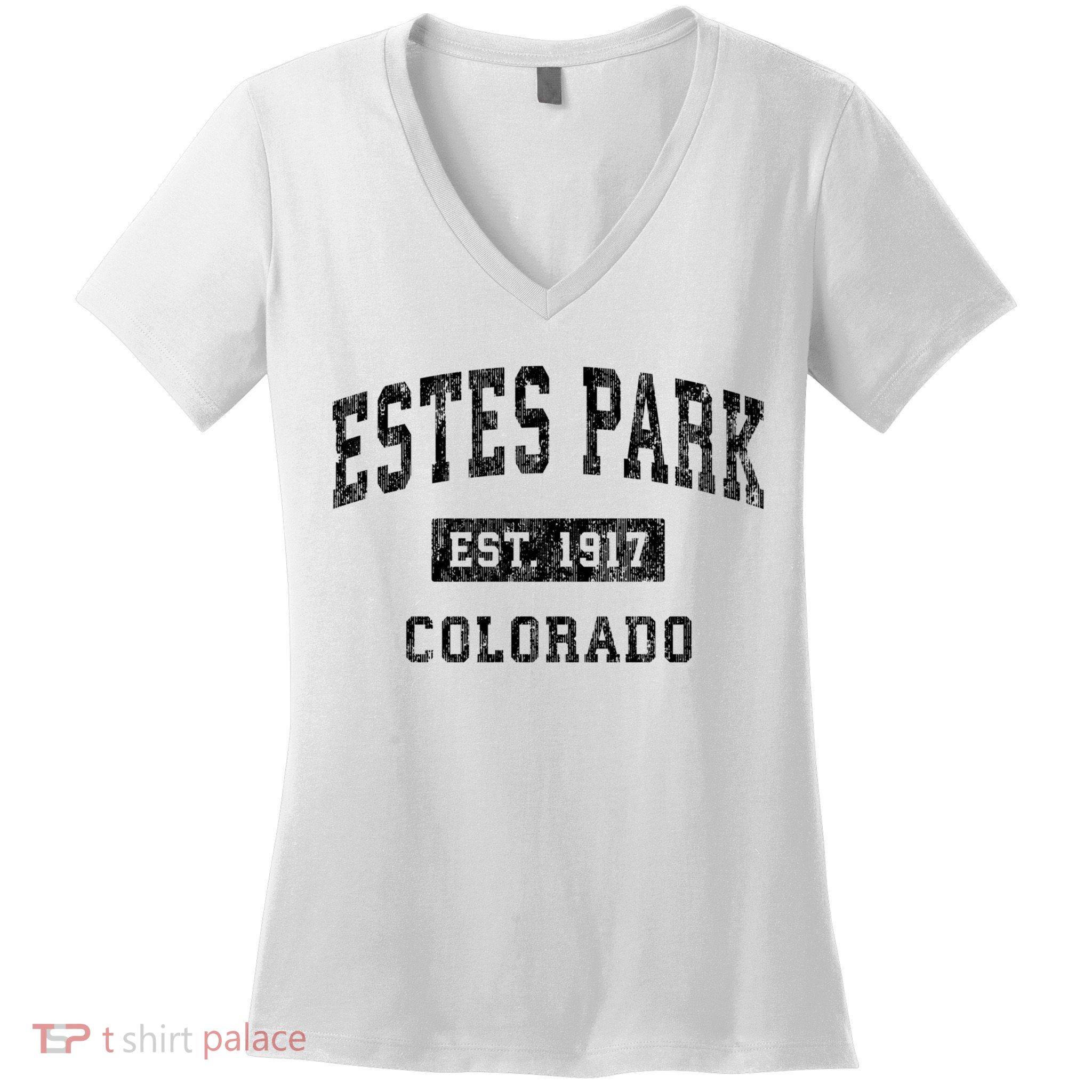 Estes Park Colorado Co Vintage Established Sports Design Women's V-Neck T-Shirt
