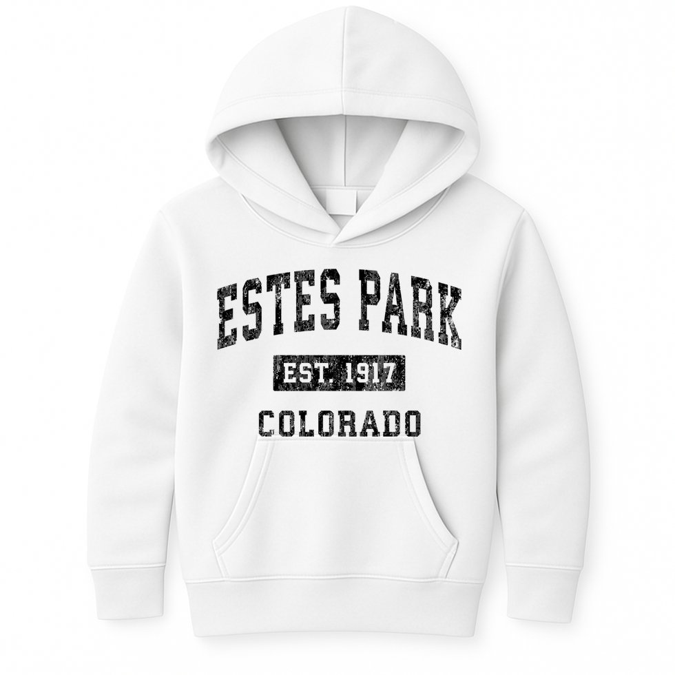 Estes Park Colorado Co Vintage Established Sports Design Kids Hoodie