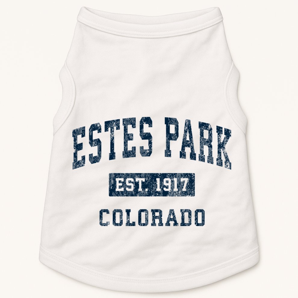 Estes Park Colorado Co Vintage Sports Doggie Tank