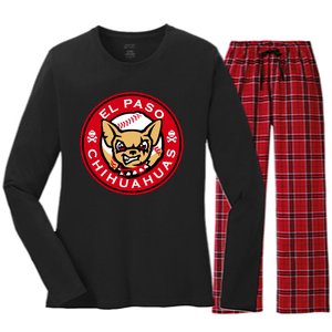 El Paso Chihuahuas Baseball Angry Chihuahua Dog For Fans Women's Long Sleeve Flannel Pajama Set 