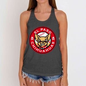 El Paso Chihuahuas Baseball Angry Chihuahua Dog For Fans Women's Knotted Racerback Tank