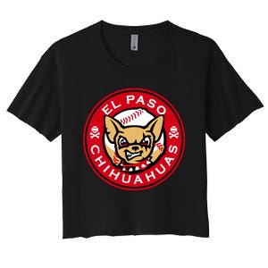 El Paso Chihuahuas Baseball Angry Chihuahua Dog For Fans Women's Crop Top Tee