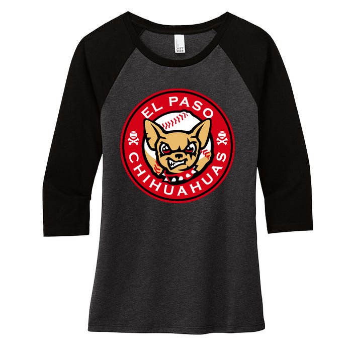 El Paso Chihuahuas Baseball Angry Chihuahua Dog For Fans Women's Tri-Blend 3/4-Sleeve Raglan Shirt