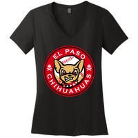 El Paso Chihuahuas Baseball Angry Chihuahua Dog For Fans Women's V-Neck T-Shirt