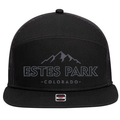 Estes Park Colorado Retro Mountain Ski Souvenir 7 Panel Mesh Trucker Snapback Hat