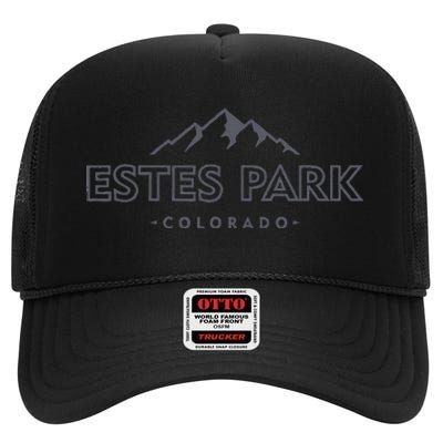 Estes Park Colorado Retro Mountain Ski Souvenir High Crown Mesh Back Trucker Hat