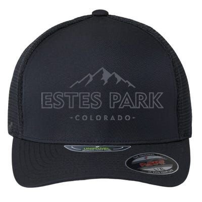 Estes Park Colorado Retro Mountain Ski Souvenir Flexfit Unipanel Trucker Cap