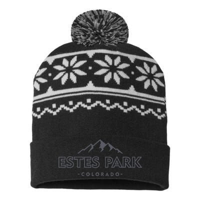 Estes Park Colorado Retro Mountain Ski Souvenir USA-Made Snowflake Beanie