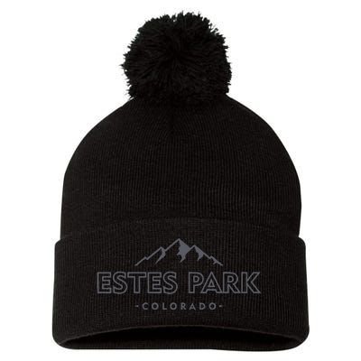 Estes Park Colorado Retro Mountain Ski Souvenir Pom Pom 12in Knit Beanie