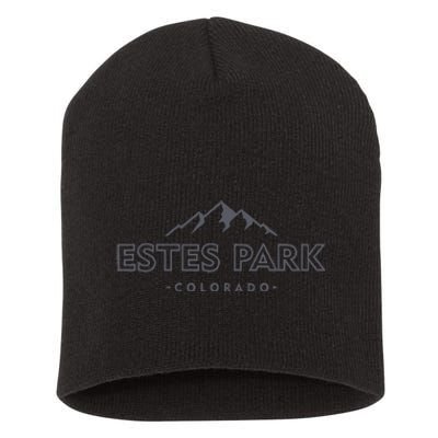 Estes Park Colorado Retro Mountain Ski Souvenir Short Acrylic Beanie