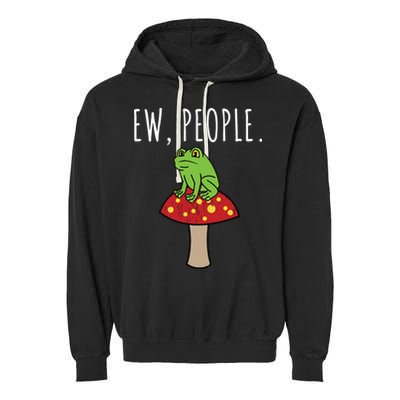 Ew People Cottagecore Frog Mushroom Garment-Dyed Fleece Hoodie