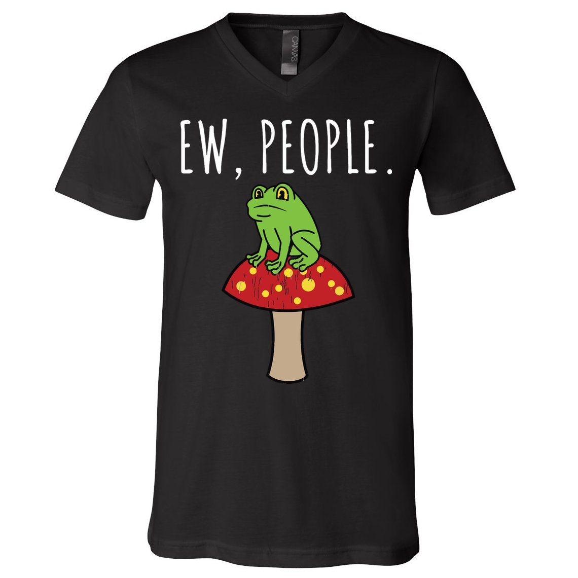 Ew People Cottagecore Frog Mushroom V-Neck T-Shirt
