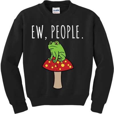 Ew People Cottagecore Frog Mushroom Kids Sweatshirt