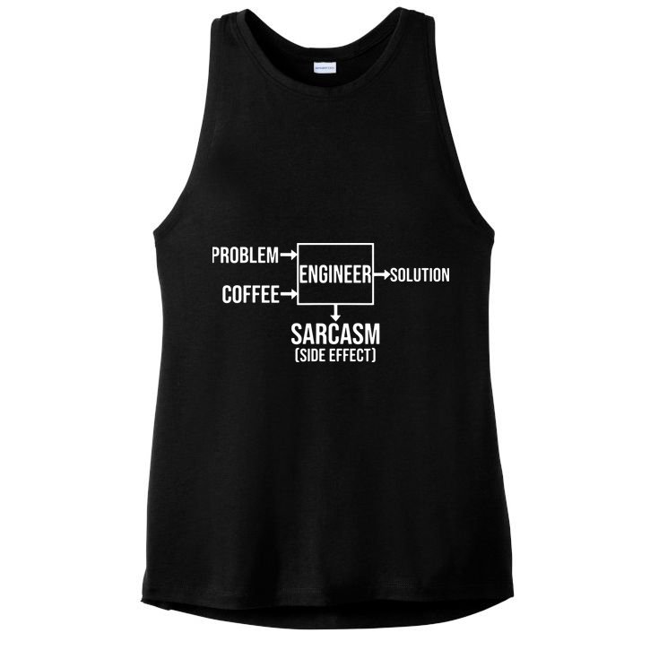 Engineer Problem Coffee Sarcasm Funny Engineering Gift Ladies PosiCharge Tri-Blend Wicking Tank