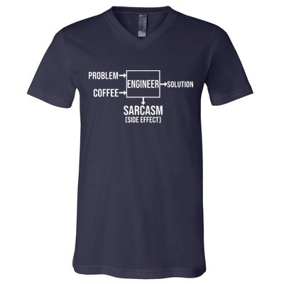 Engineer Problem Coffee Sarcasm Funny Engineering Gift V-Neck T-Shirt