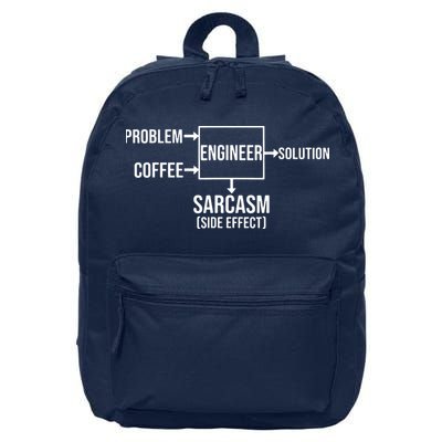 Engineer Problem Coffee Sarcasm Funny Engineering Gift 16 in Basic Backpack