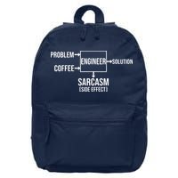 Engineer Problem Coffee Sarcasm Funny Engineering Gift 16 in Basic Backpack