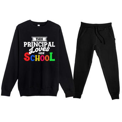 Eletary Principals Day This Principal Loves Her School Gift Premium Crewneck Sweatsuit Set