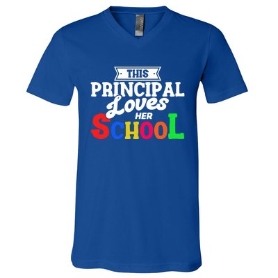 Eletary Principals Day This Principal Loves Her School Gift V-Neck T-Shirt