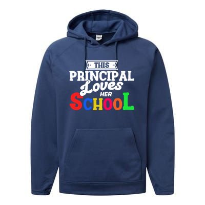 Eletary Principals Day This Principal Loves Her School Gift Performance Fleece Hoodie