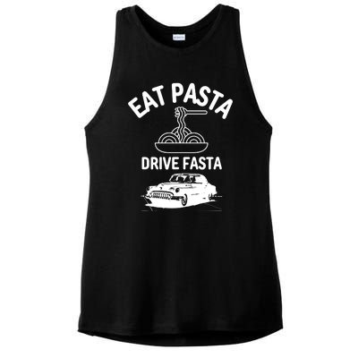 Eat Pasta Drive Fasta Ladies PosiCharge Tri-Blend Wicking Tank