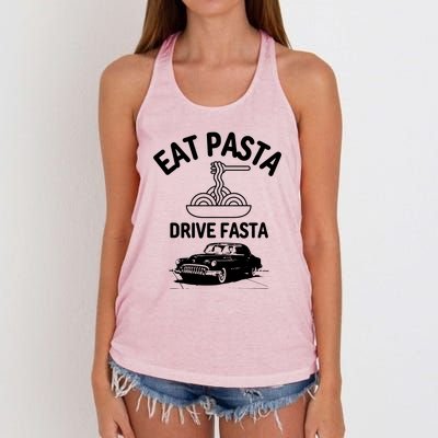 Eat Pasta Drive Fasta Women's Knotted Racerback Tank