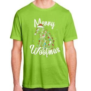 English Pointer Dog Merry Woofmas Christmas Lights Santa Hat Tank Top Adult ChromaSoft Performance T-Shirt