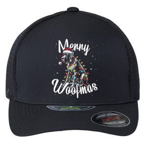 English Pointer Dog Merry Woofmas Christmas Lights Santa Hat Tank Top Flexfit Unipanel Trucker Cap