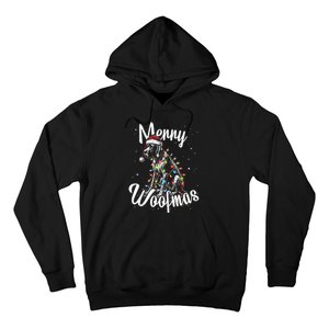 English Pointer Dog Merry Woofmas Christmas Lights Santa Hat Tank Top Hoodie