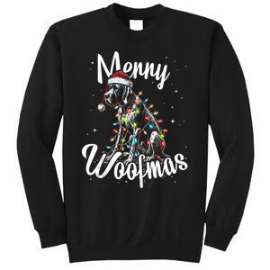 English Pointer Dog Merry Woofmas Christmas Lights Santa Hat Tank Top Sweatshirt