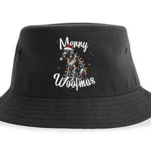 English Pointer Dog Merry Woofmas Christmas Lights Santa Hat Tank Top Sustainable Bucket Hat