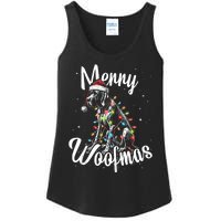 English Pointer Dog Merry Woofmas Christmas Lights Santa Hat Tank Top Ladies Essential Tank