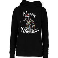 English Pointer Dog Merry Woofmas Christmas Lights Santa Hat Tank Top Womens Funnel Neck Pullover Hood