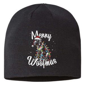 English Pointer Dog Merry Woofmas Christmas Lights Santa Hat Tank Top Sustainable Beanie