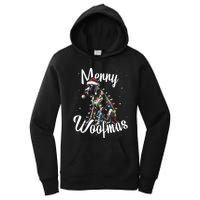 English Pointer Dog Merry Woofmas Christmas Lights Santa Hat Tank Top Women's Pullover Hoodie