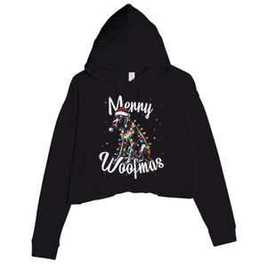 English Pointer Dog Merry Woofmas Christmas Lights Santa Hat Tank Top Crop Fleece Hoodie