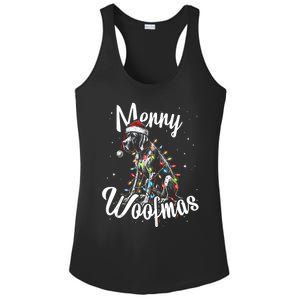 English Pointer Dog Merry Woofmas Christmas Lights Santa Hat Tank Top Ladies PosiCharge Competitor Racerback Tank