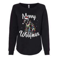 English Pointer Dog Merry Woofmas Christmas Lights Santa Hat Tank Top Womens California Wash Sweatshirt