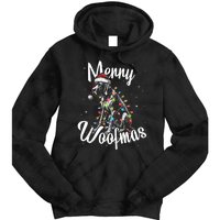 English Pointer Dog Merry Woofmas Christmas Lights Santa Hat Tank Top Tie Dye Hoodie