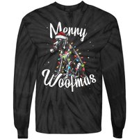 English Pointer Dog Merry Woofmas Christmas Lights Santa Hat Tank Top Tie-Dye Long Sleeve Shirt