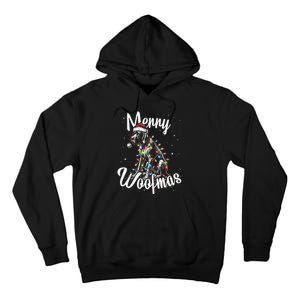 English Pointer Dog Merry Woofmas Christmas Lights Santa Hat Tank Top Tall Hoodie