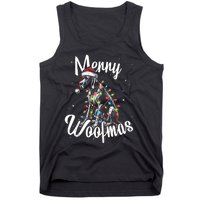 English Pointer Dog Merry Woofmas Christmas Lights Santa Hat Tank Top Tank Top