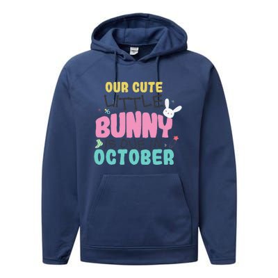 Easter Pregnancy Due October Mom Baby Shower Announcement Performance Fleece Hoodie