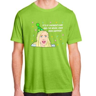 Euphoria Patrick's Day Cassie I've Never Been Happier Saint Patrick's Day Adult ChromaSoft Performance T-Shirt