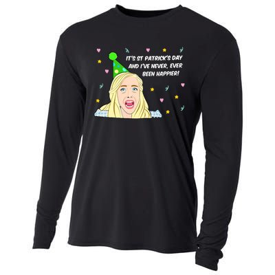 Euphoria Patrick's Day Cassie I've Never Been Happier Saint Patrick's Day Cooling Performance Long Sleeve Crew