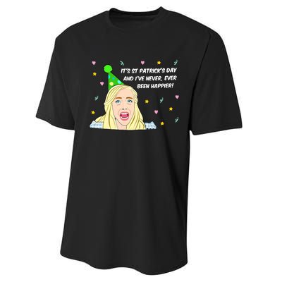 Euphoria Patrick's Day Cassie I've Never Been Happier Saint Patrick's Day Performance Sprint T-Shirt