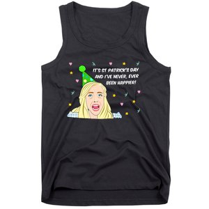 Euphoria Patrick's Day Cassie I've Never Been Happier Saint Patrick's Day Tank Top