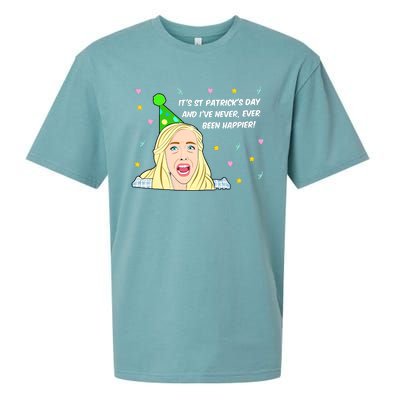 Euphoria Patrick's Day Cassie I've Never Been Happier Saint Patrick's Day Sueded Cloud Jersey T-Shirt