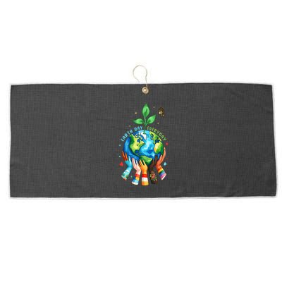 Everyday Protect Environment Save The Planet Large Microfiber Waffle Golf Towel